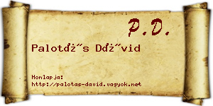 Palotás Dávid névjegykártya